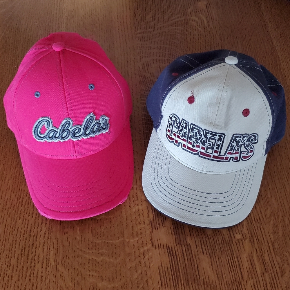 Bundle of 2 - His & Hers Cabela's caps - pink; blue/ivory